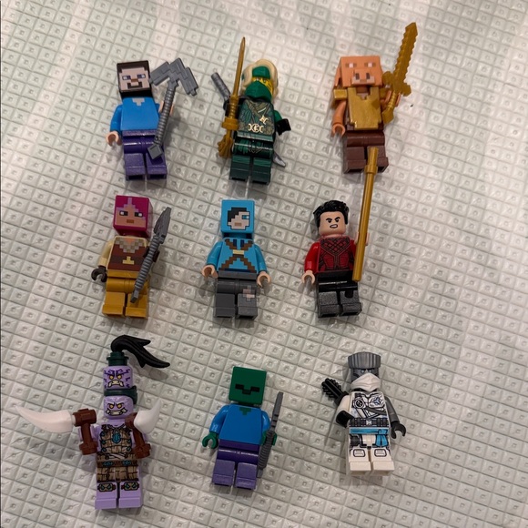 Lego Minifigure Set with Red, Blue, and Gold Accents - Picture 9 of 9